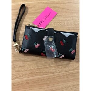 Betsey Johnson Black Cherry Wristlet